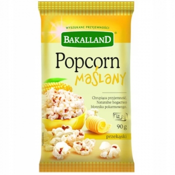 Bakalland Popcorn MAŚLANY 90g do mikrofali