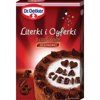 dr Oetker Literki i cyferki z czekolady deserowej