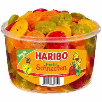 HARIBO Żelki Frucht Schnecken ŚLIMAKI 150szt 1200g